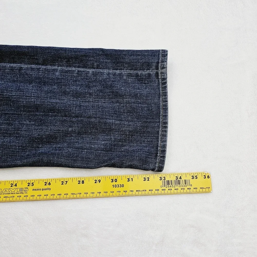 Hudson Mens 36W 33L Straight Blue‎ Five Pocket Denim Jeans M255ZAM